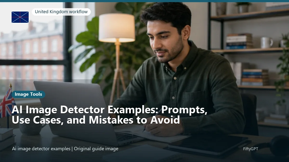United Kingdom person using an online image tools workflow for AI Image Detector Examples: Prompts, Use Cases, and Mistakes to Avoid