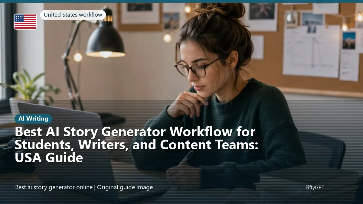 United States person using an online ai writing workflow for Best AI Story Generator Workflow for Students, Writers, and Content Teams: USA Guide