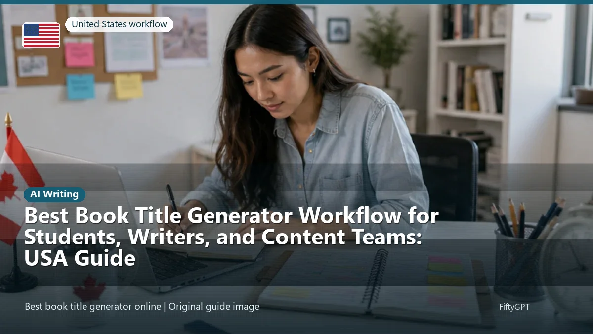 United States person using an online ai writing workflow for Best Book Title Generator Workflow for Students, Writers, and Content Teams: USA Guide