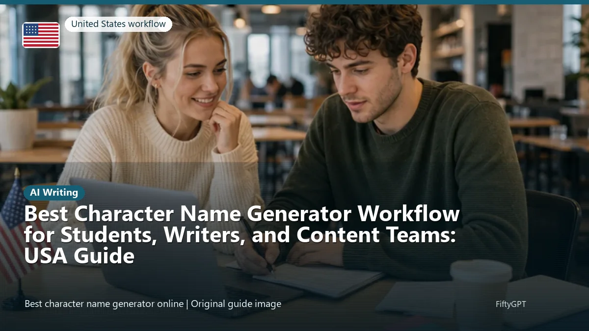United States person using an online ai writing workflow for Best Character Name Generator Workflow for Students, Writers, and Content Teams: USA Guide
