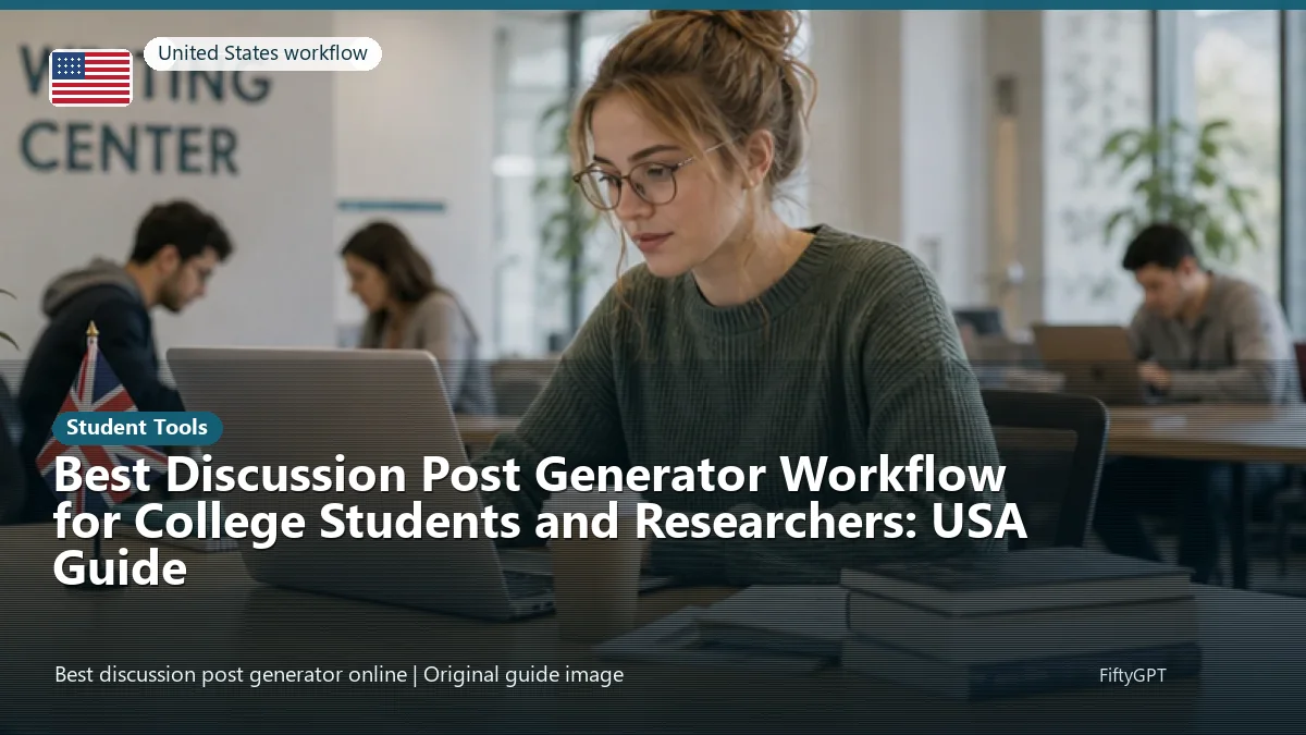 United States person using an online student tools workflow for Best Discussion Post Generator Workflow for College Students and Researchers: USA Guide