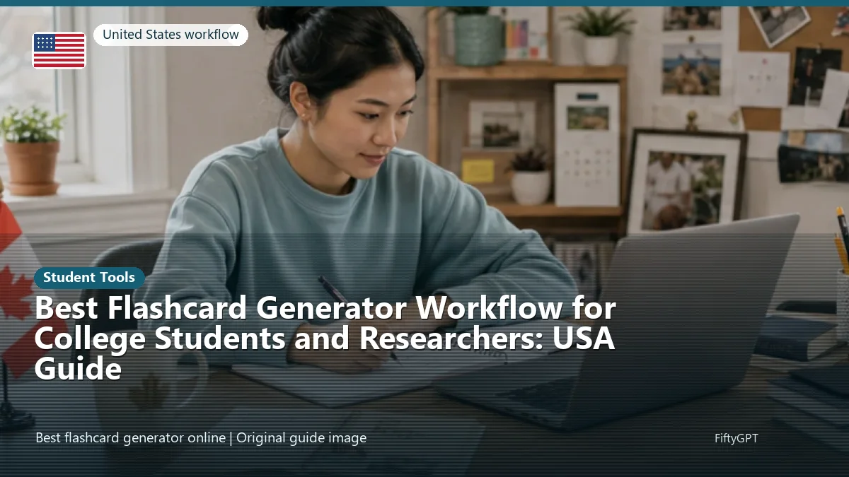 United States person using an online student tools workflow for Best Flashcard Generator Workflow for College Students and Researchers: USA Guide