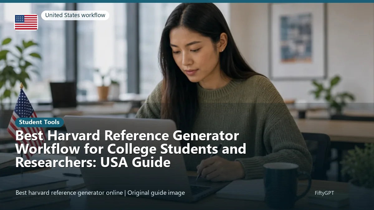 United States person using an online student tools workflow for Best Harvard Reference Generator Workflow for College Students and Researchers: USA Guide