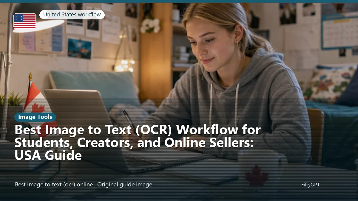 United States person using an online image tools workflow for Best Image to Text (OCR) Workflow for Students, Creators, and Online Sellers: USA Guide