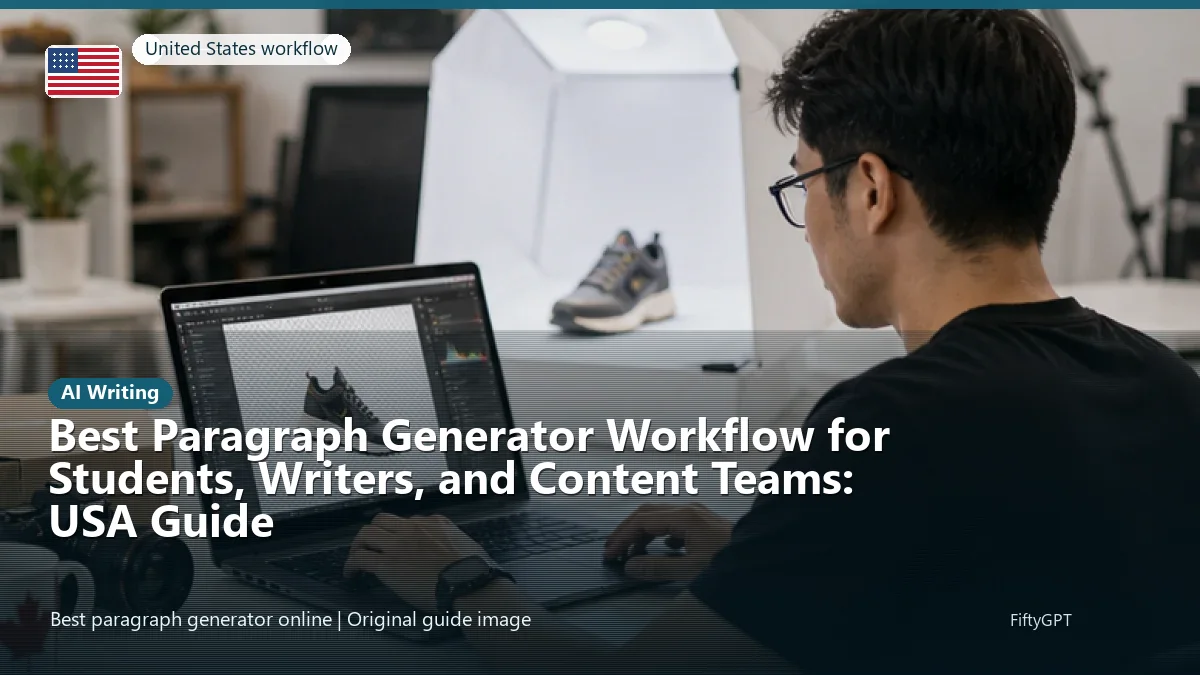 United States person using an online ai writing workflow for Best Paragraph Generator Workflow for Students, Writers, and Content Teams: USA Guide