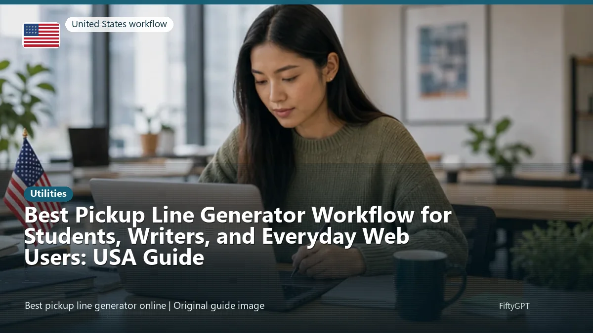 United States person using an online utilities workflow for Best Pickup Line Generator Workflow for Students, Writers, and Everyday Web Users: USA Guide