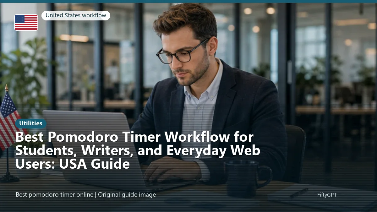 United States person using an online utilities workflow for Best Pomodoro Timer Workflow for Students, Writers, and Everyday Web Users: USA Guide