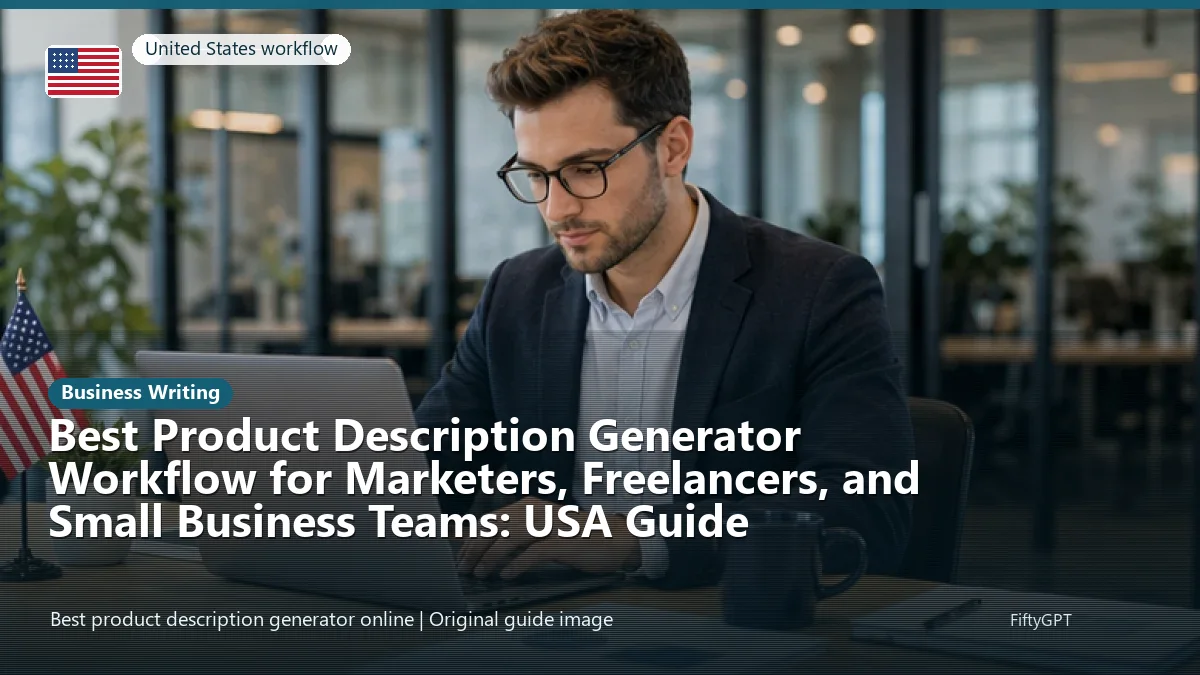 United States person using an online business writing workflow for Best Product Description Generator Workflow for Marketers, Freelancers, and Small Business Teams: USA Guide