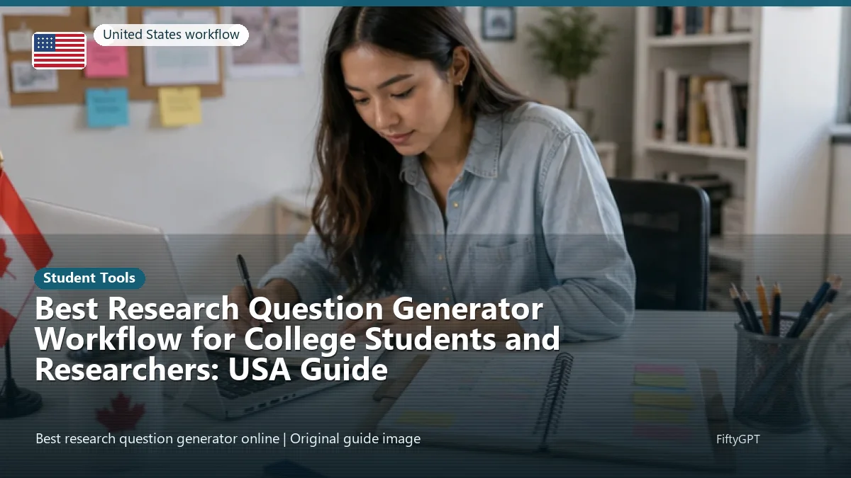 United States person using an online student tools workflow for Best Research Question Generator Workflow for College Students and Researchers: USA Guide