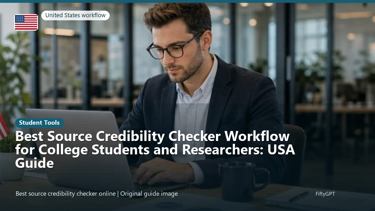 United States person using an online student tools workflow for Best Source Credibility Checker Workflow for College Students and Researchers: USA Guide