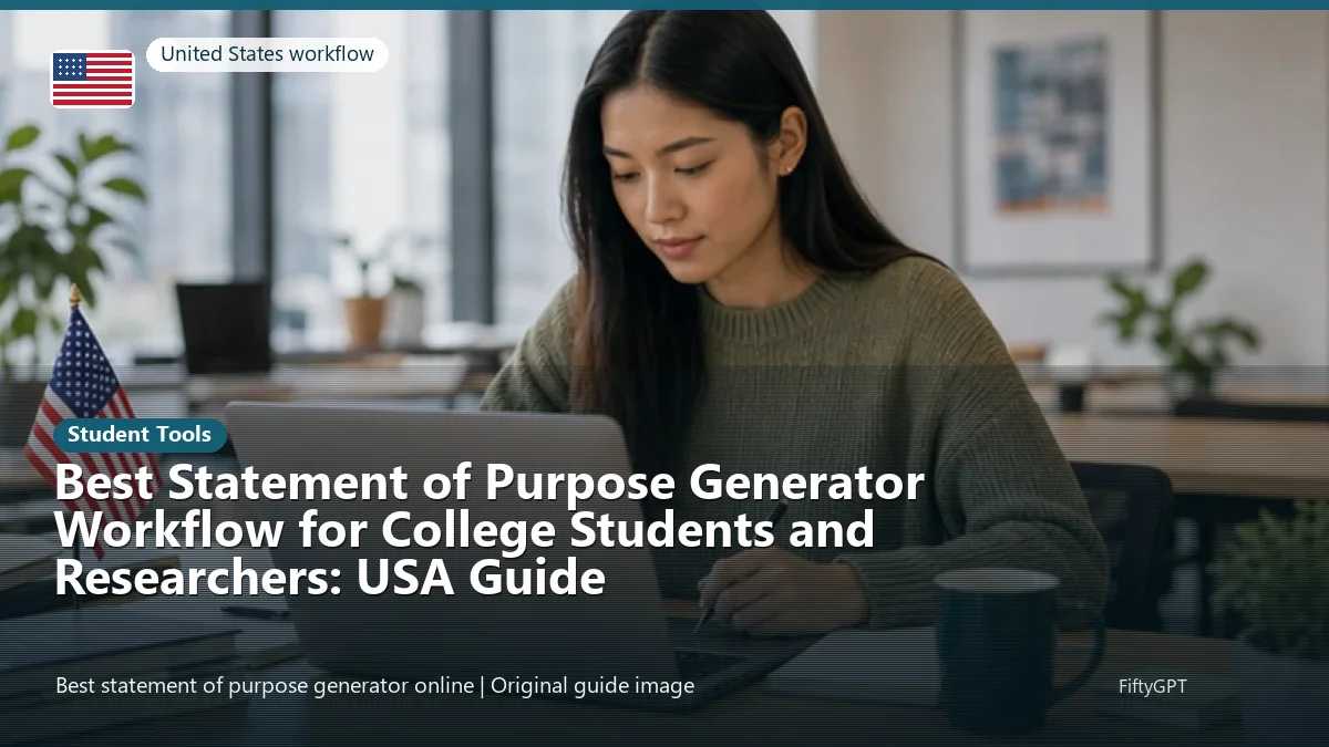 United States person using an online student tools workflow for Best Statement of Purpose Generator Workflow for College Students and Researchers: USA Guide