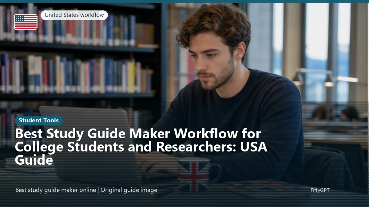 United States person using an online student tools workflow for Best Study Guide Maker Workflow for College Students and Researchers: USA Guide