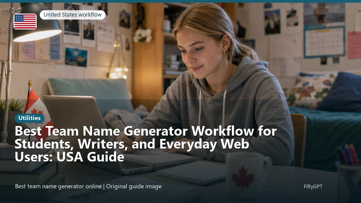 United States person using an online utilities workflow for Best Team Name Generator Workflow for Students, Writers, and Everyday Web Users: USA Guide