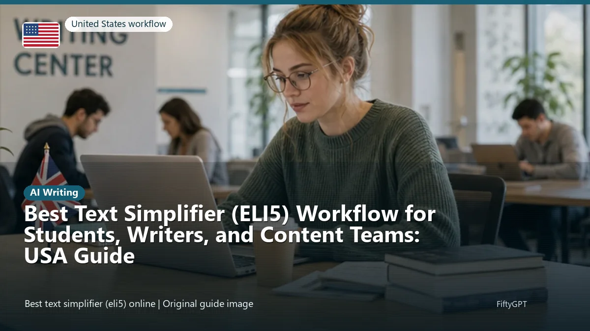 United States person using an online ai writing workflow for Best Text Simplifier (ELI5) Workflow for Students, Writers, and Content Teams: USA Guide