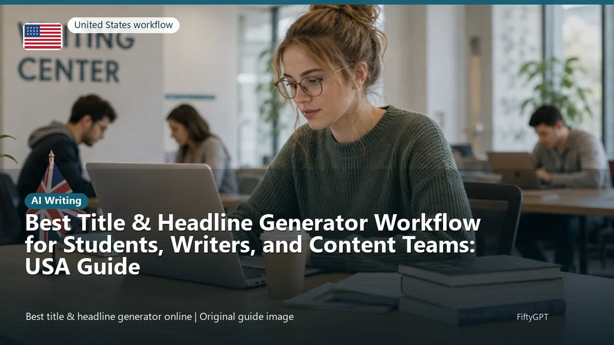 United States person using an online ai writing workflow for Best Title & Headline Generator Workflow for Students, Writers, and Content Teams: USA Guide