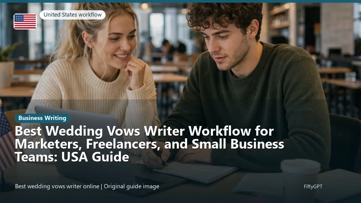 United States person using an online business writing workflow for Best Wedding Vows Writer Workflow for Marketers, Freelancers, and Small Business Teams: USA Guide