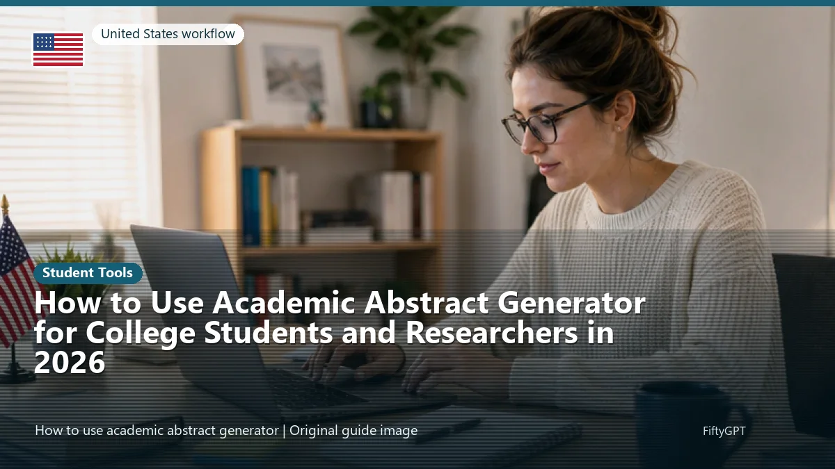 United States person using an online student tools workflow for How to Use Academic Abstract Generator for College Students and Researchers in 2026
