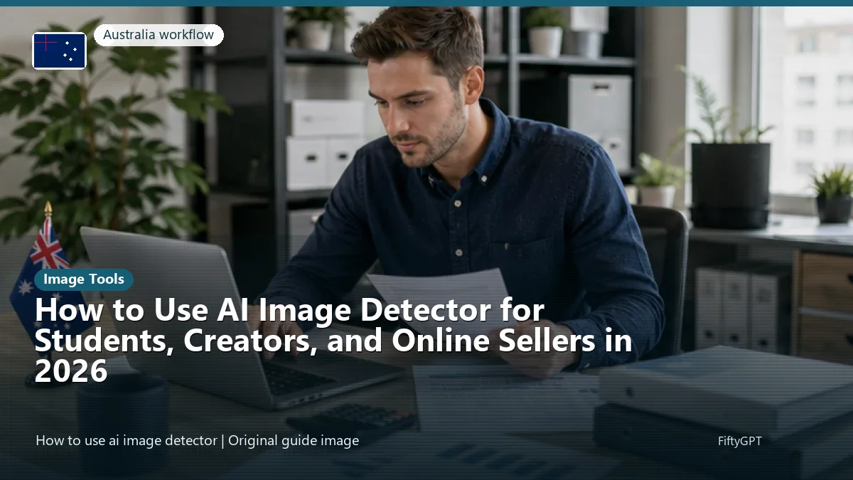 Australia person using an online image tools workflow for How to Use AI Image Detector for Students, Creators, and Online Sellers in 2026