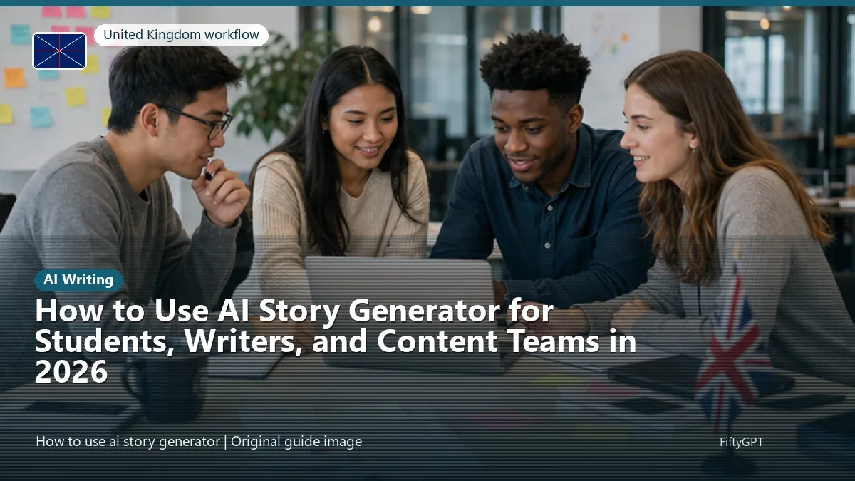 United Kingdom person using an online ai writing workflow for How to Use AI Story Generator for Students, Writers, and Content Teams in 2026