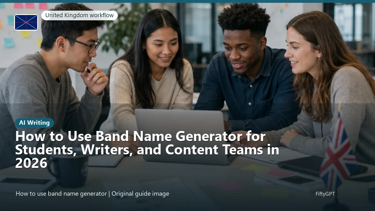 United Kingdom person using an online ai writing workflow for How to Use Band Name Generator for Students, Writers, and Content Teams in 2026
