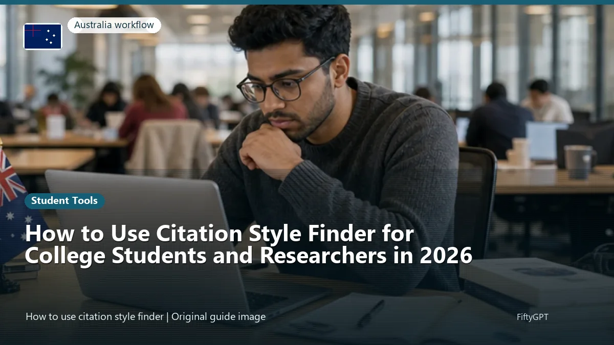 Australia person using an online student tools workflow for How to Use Citation Style Finder for College Students and Researchers in 2026