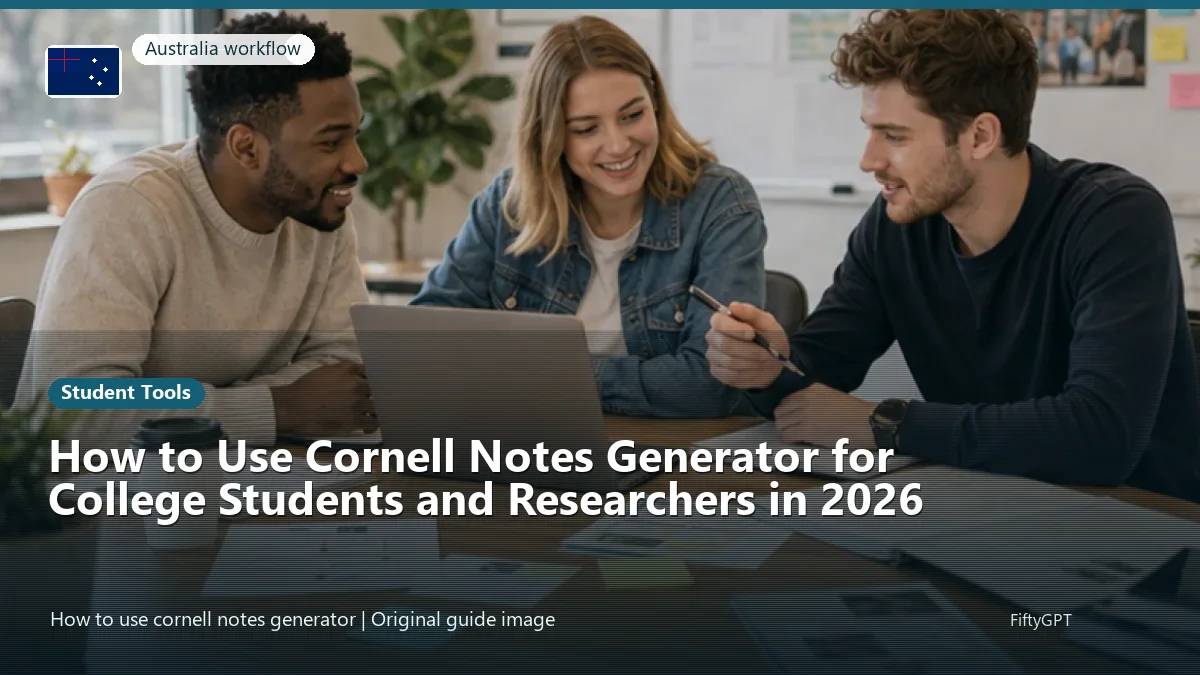 Australia person using an online student tools workflow for How to Use Cornell Notes Generator for College Students and Researchers in 2026