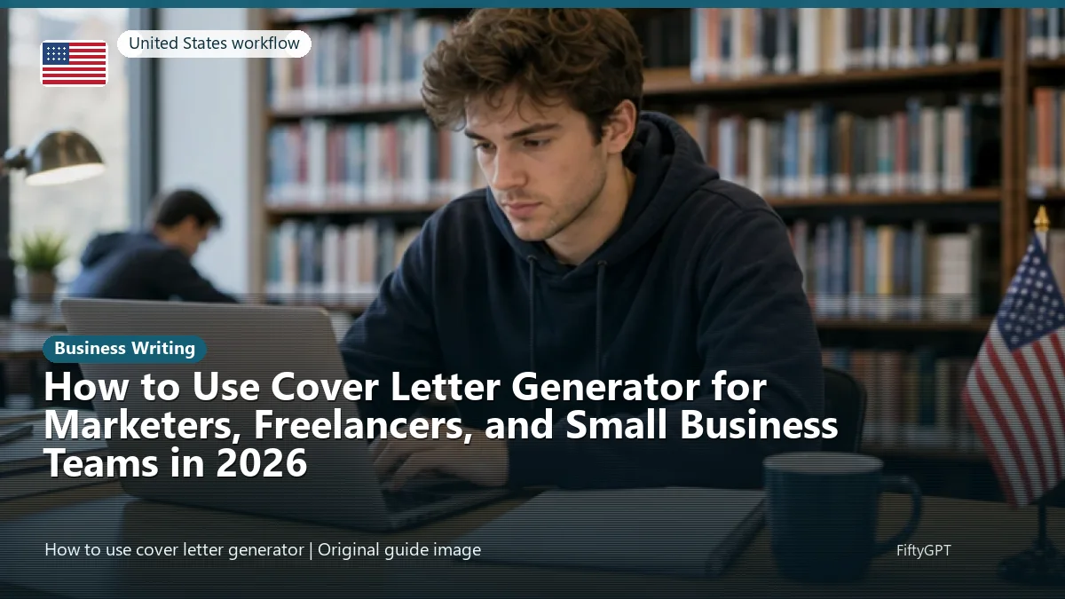 United States person using an online business writing workflow for How to Use Cover Letter Generator for Marketers, Freelancers, and Small Business Teams in 2026