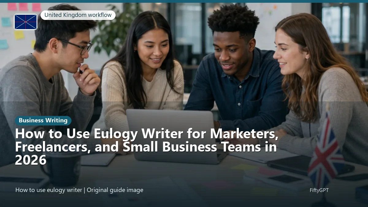 United Kingdom person using an online business writing workflow for How to Use Eulogy Writer for Marketers, Freelancers, and Small Business Teams in 2026