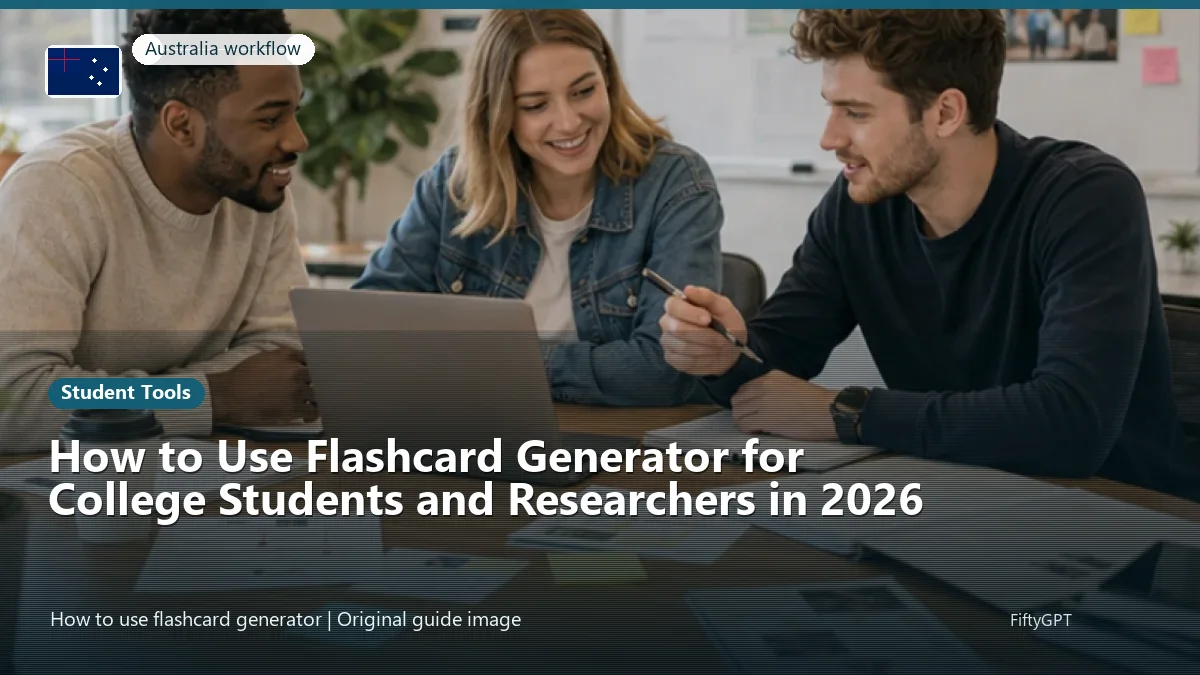Australia person using an online student tools workflow for How to Use Flashcard Generator for College Students and Researchers in 2026
