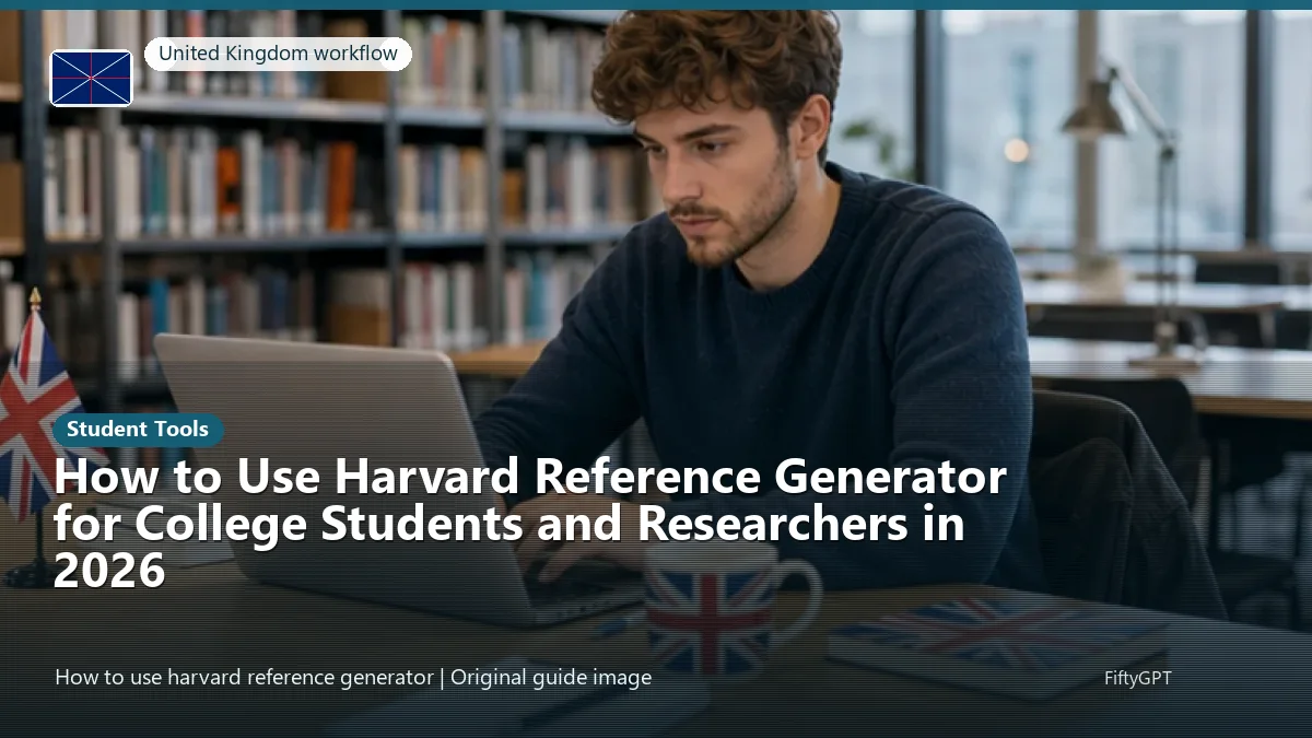 United Kingdom person using an online student tools workflow for How to Use Harvard Reference Generator for College Students and Researchers in 2026