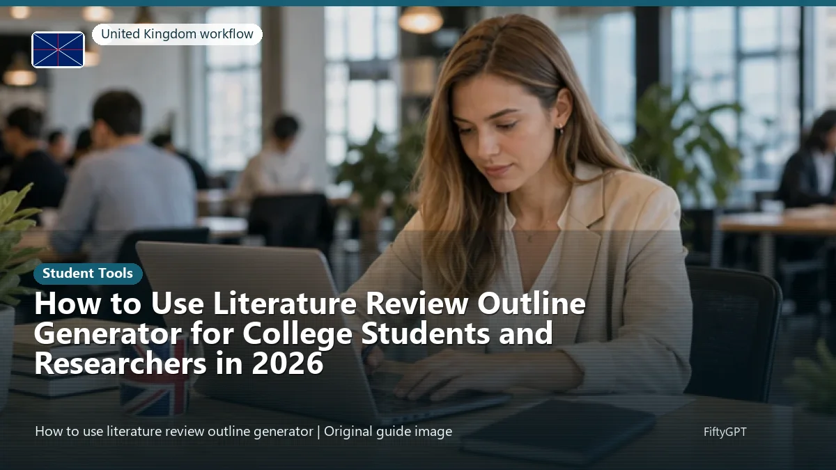 United Kingdom person using an online student tools workflow for How to Use Literature Review Outline Generator for College Students and Researchers in 2026