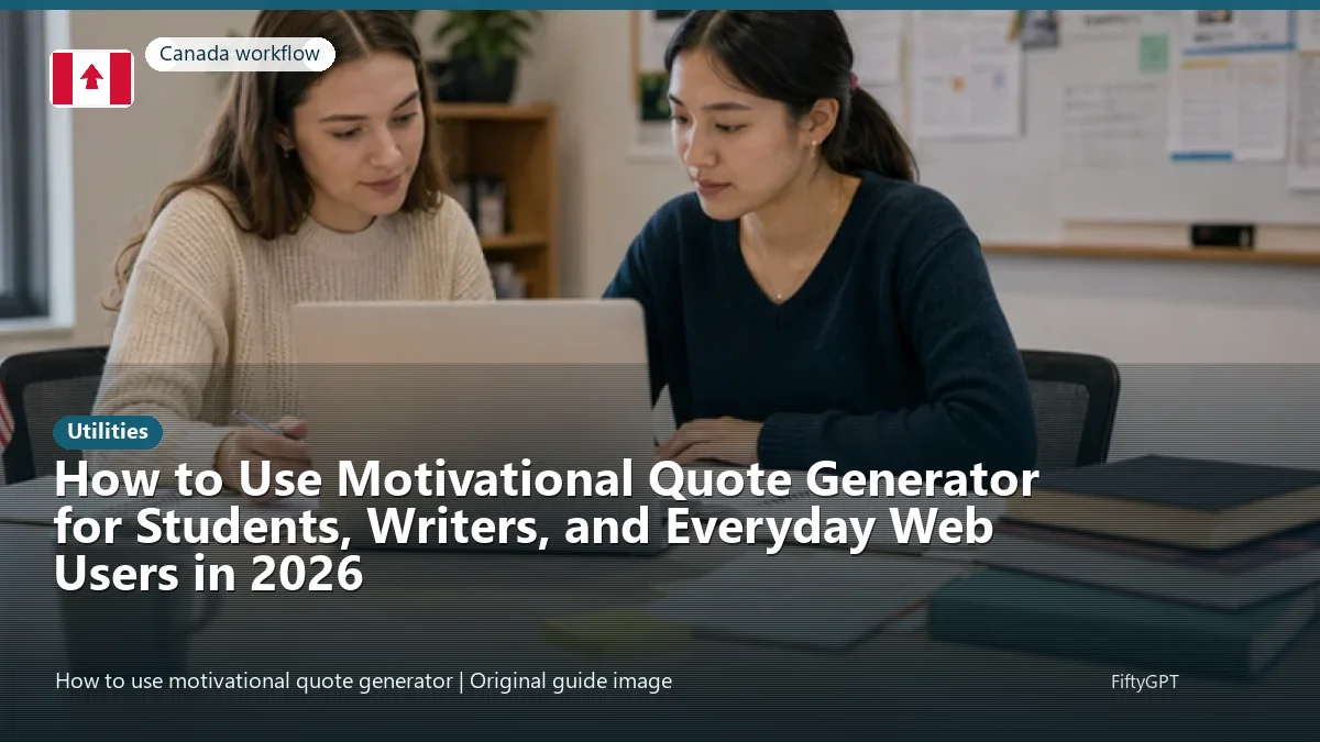 Canada person using an online utilities workflow for How to Use Motivational Quote Generator for Students, Writers, and Everyday Web Users in 2026