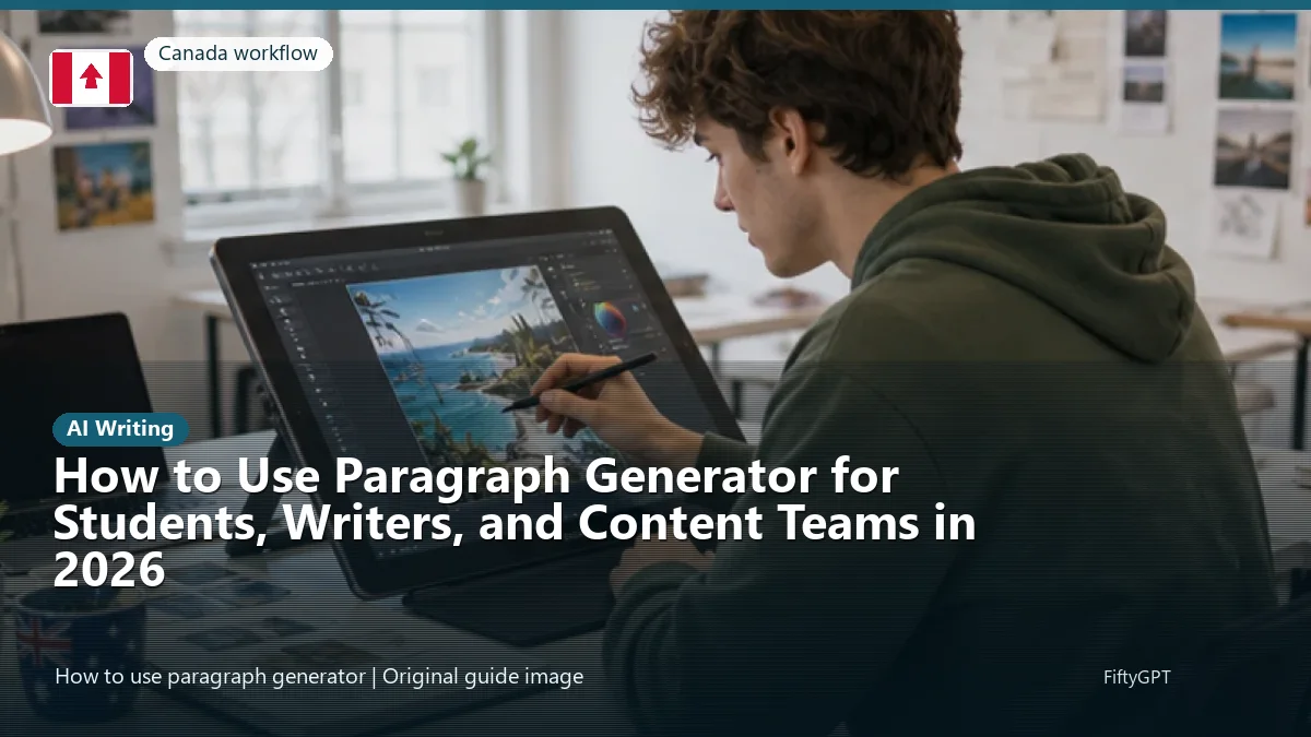 Canada person using an online ai writing workflow for How to Use Paragraph Generator for Students, Writers, and Content Teams in 2026