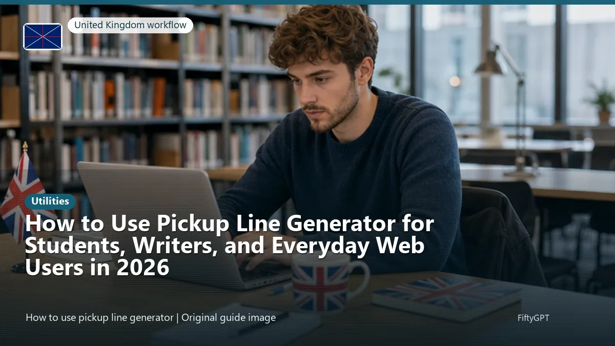United Kingdom person using an online utilities workflow for How to Use Pickup Line Generator for Students, Writers, and Everyday Web Users in 2026