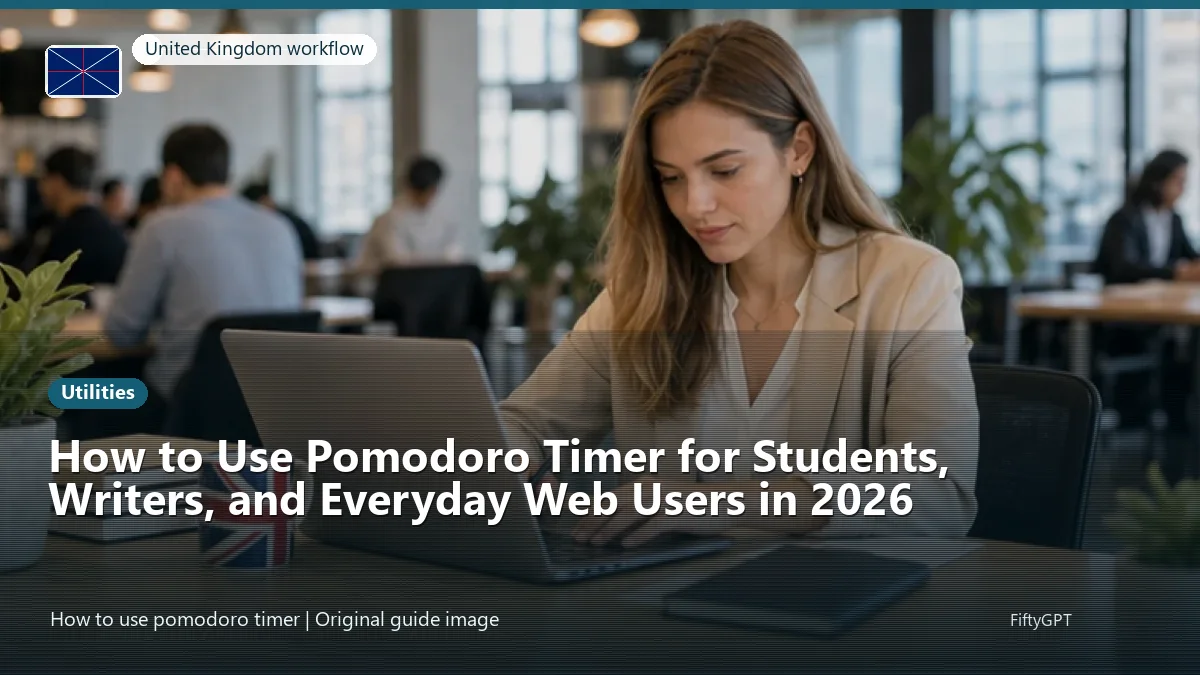 United Kingdom person using an online utilities workflow for How to Use Pomodoro Timer for Students, Writers, and Everyday Web Users in 2026