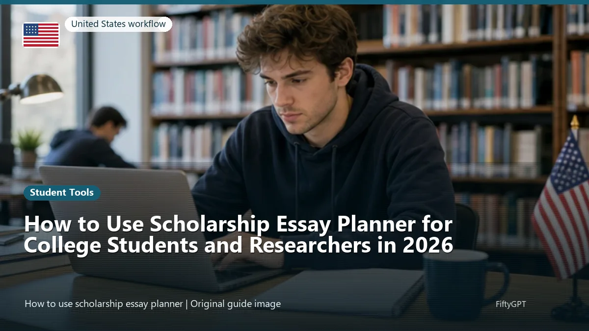 United States person using an online student tools workflow for How to Use Scholarship Essay Planner for College Students and Researchers in 2026