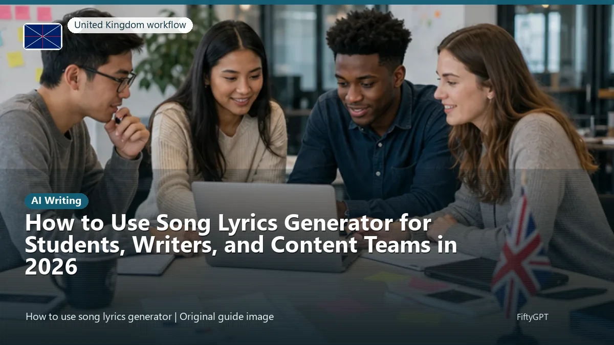 United Kingdom person using an online ai writing workflow for How to Use Song Lyrics Generator for Students, Writers, and Content Teams in 2026