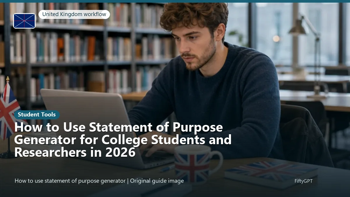 United Kingdom person using an online student tools workflow for How to Use Statement of Purpose Generator for College Students and Researchers in 2026