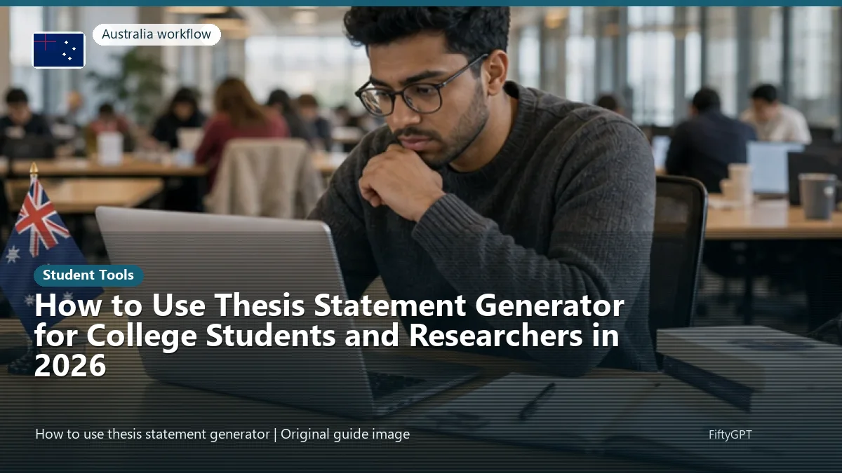 Australia person using an online student tools workflow for How to Use Thesis Statement Generator for College Students and Researchers in 2026