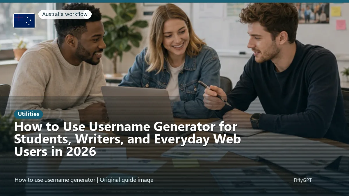 Australia person using an online utilities workflow for How to Use Username Generator for Students, Writers, and Everyday Web Users in 2026