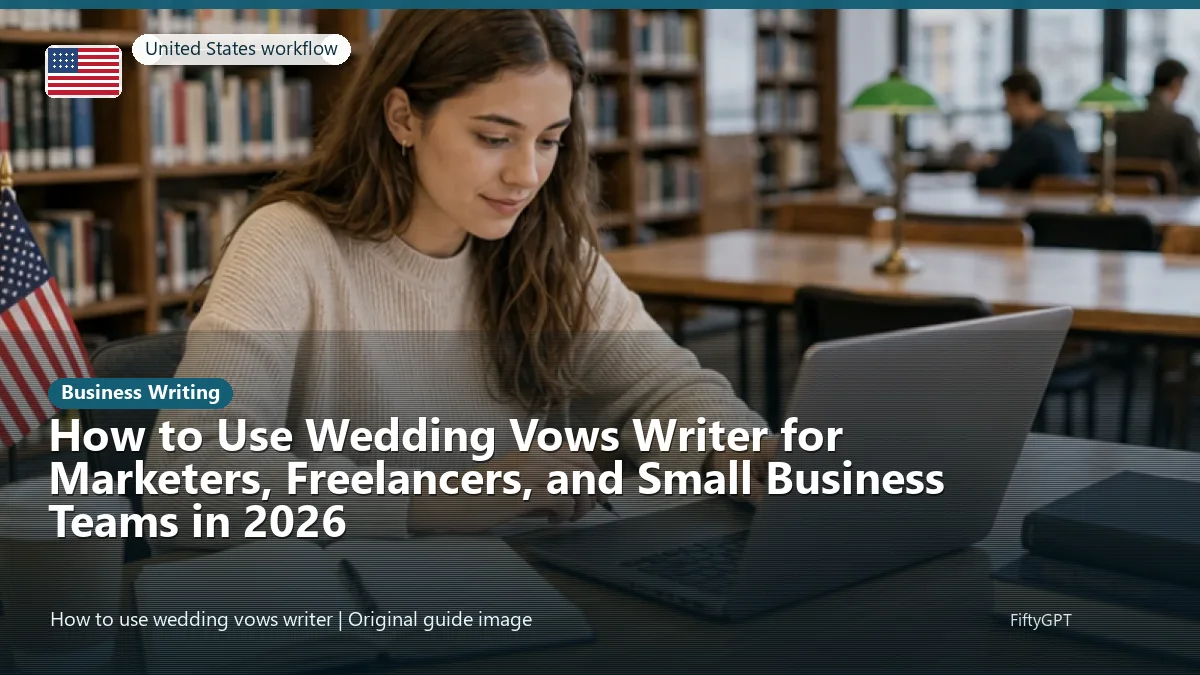 United States person using an online business writing workflow for How to Use Wedding Vows Writer for Marketers, Freelancers, and Small Business Teams in 2026
