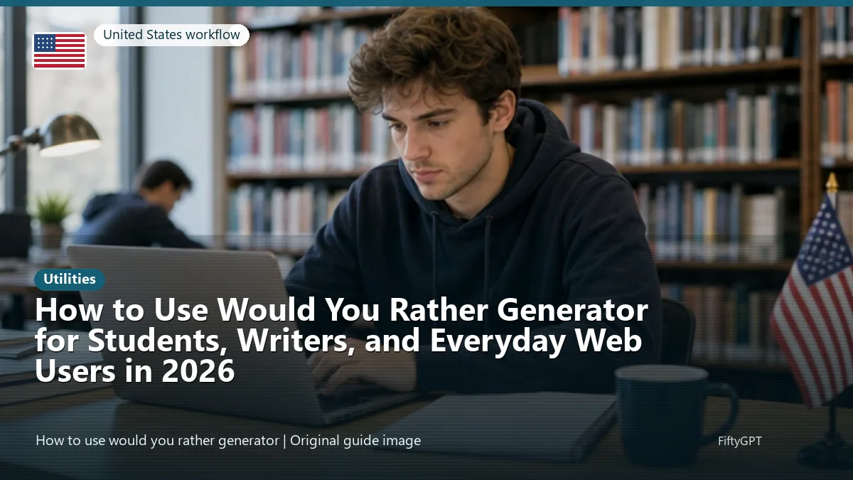 United States person using an online utilities workflow for How to Use Would You Rather Generator for Students, Writers, and Everyday Web Users in 2026