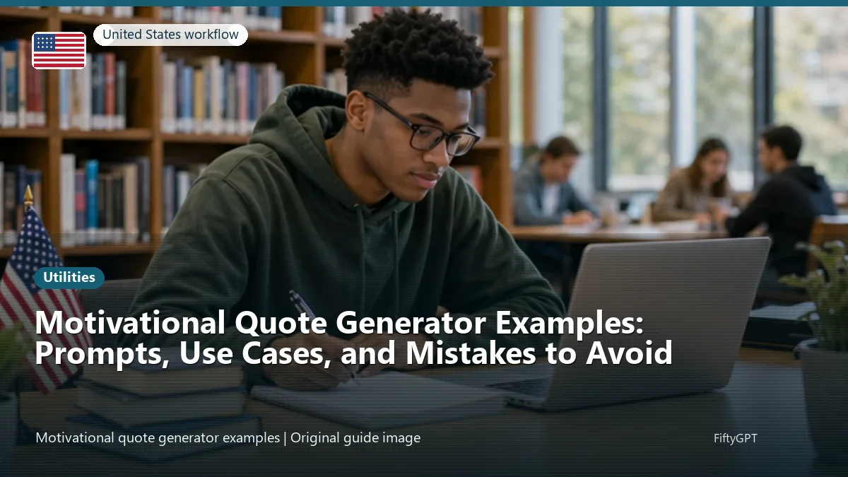 United States person using an online utilities workflow for Motivational Quote Generator Examples: Prompts, Use Cases, and Mistakes to Avoid