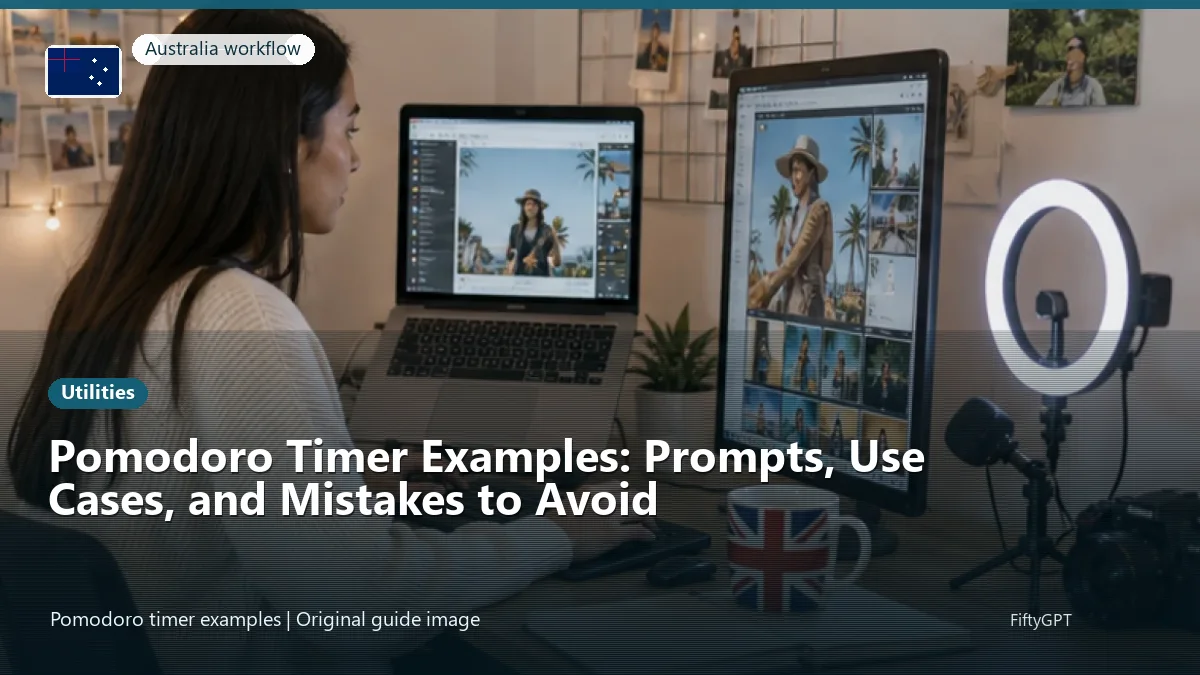 Australia person using an online utilities workflow for Pomodoro Timer Examples: Prompts, Use Cases, and Mistakes to Avoid