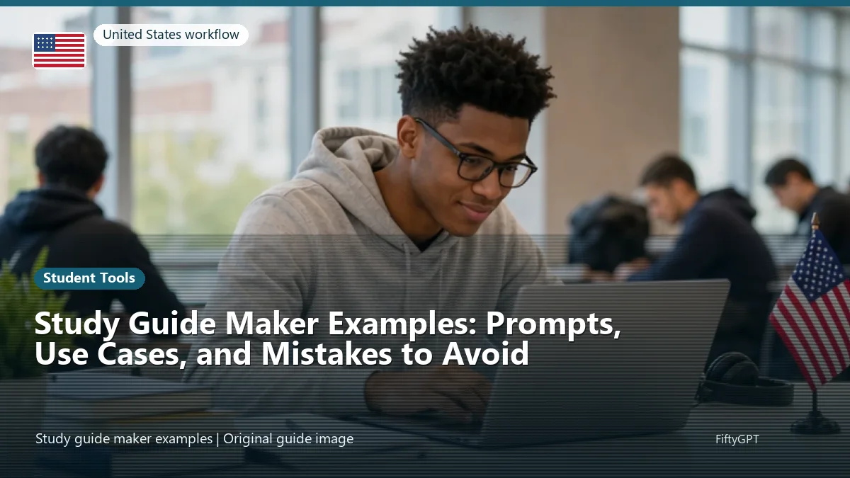United States person using an online student tools workflow for Study Guide Maker Examples: Prompts, Use Cases, and Mistakes to Avoid