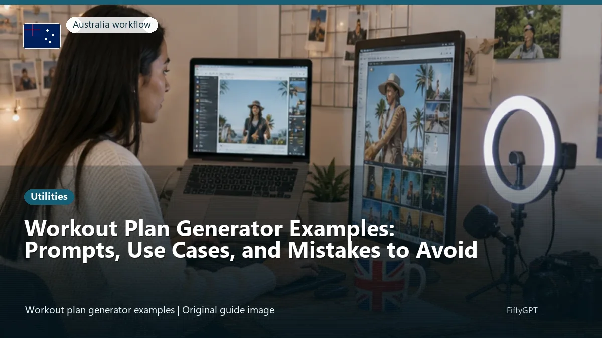 Australia person using an online utilities workflow for Workout Plan Generator Examples: Prompts, Use Cases, and Mistakes to Avoid