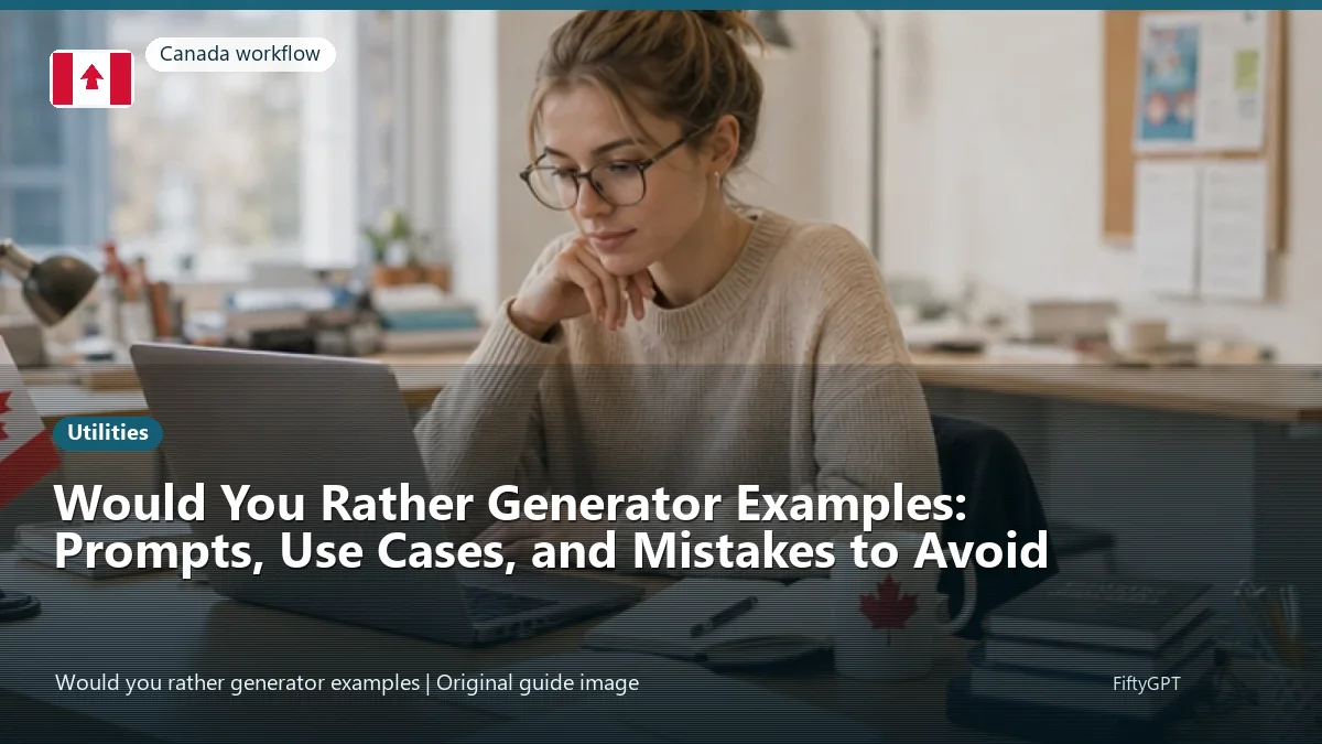 Canada person using an online utilities workflow for Would You Rather Generator Examples: Prompts, Use Cases, and Mistakes to Avoid