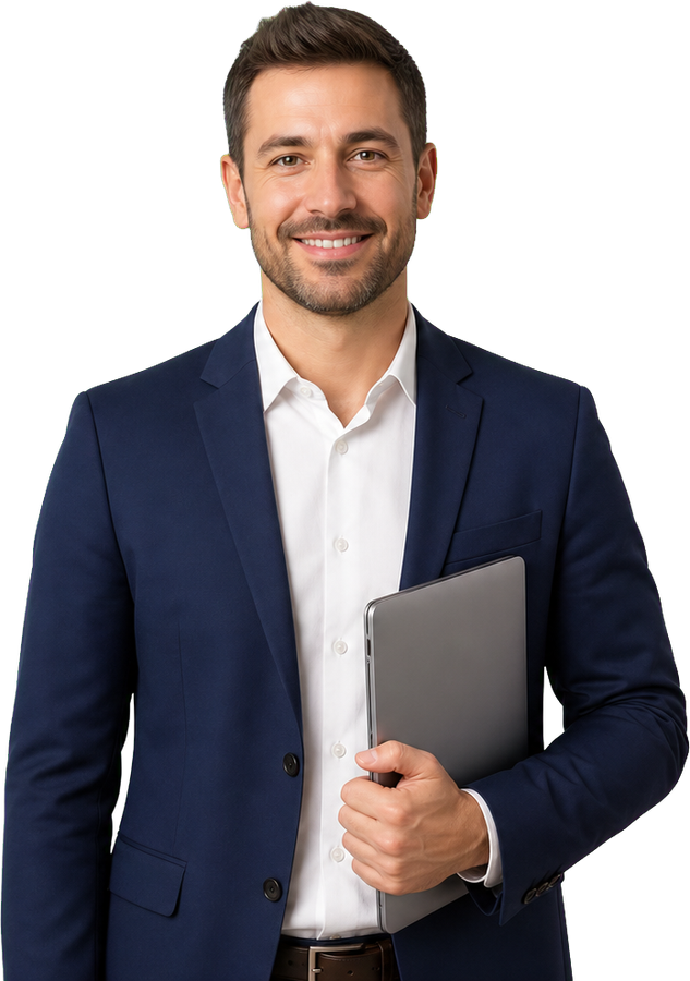 Professional human cutout with transparent background